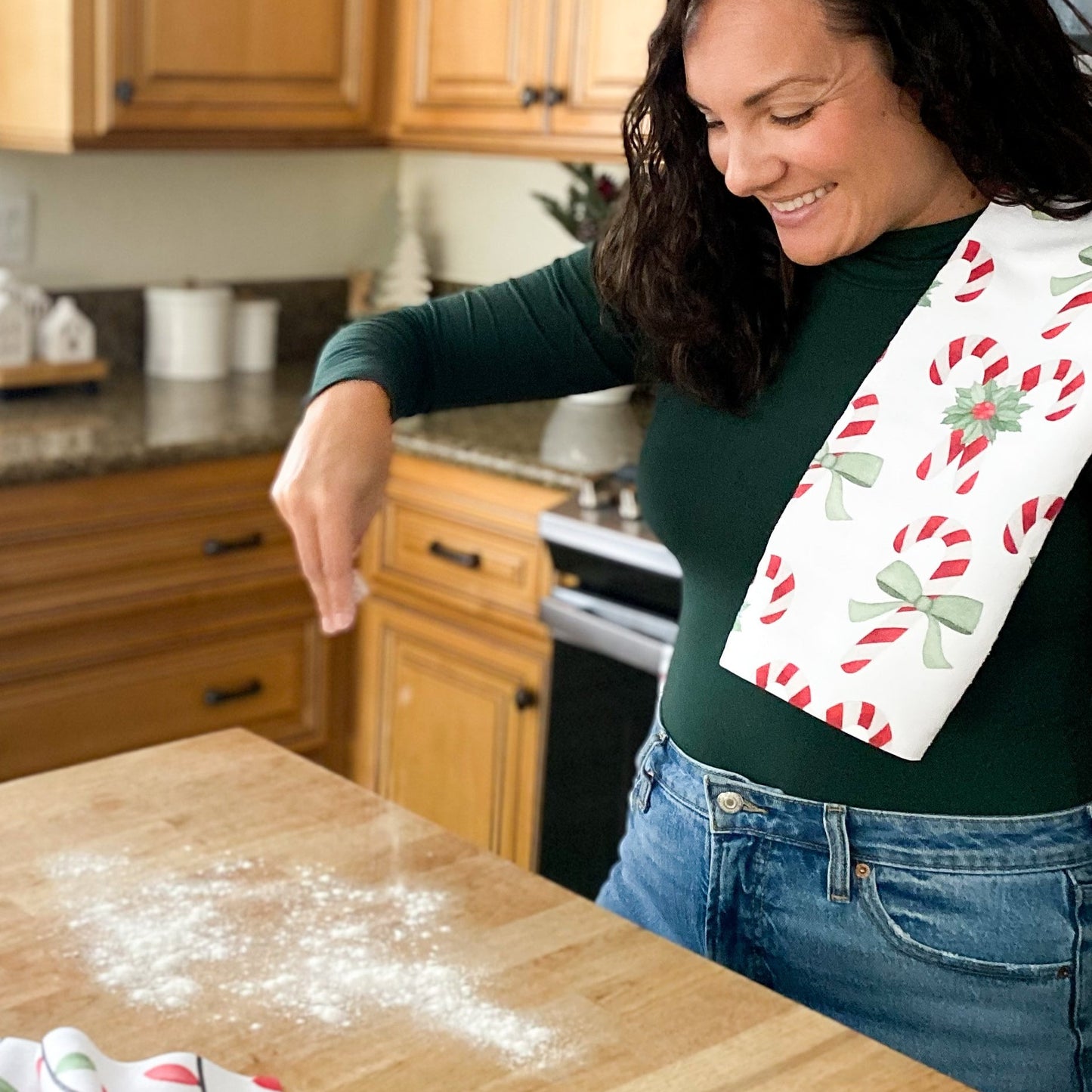 Candy Cane Christmas Hand Towel