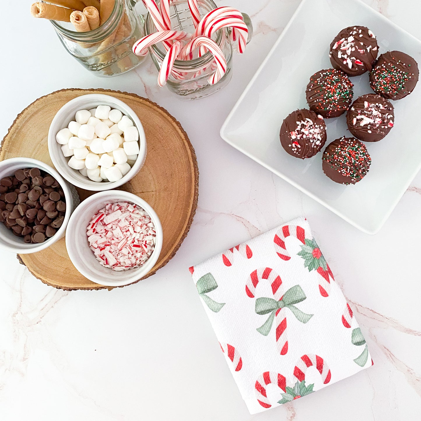 Candy Cane Christmas Hand Towel - Barely Blemished