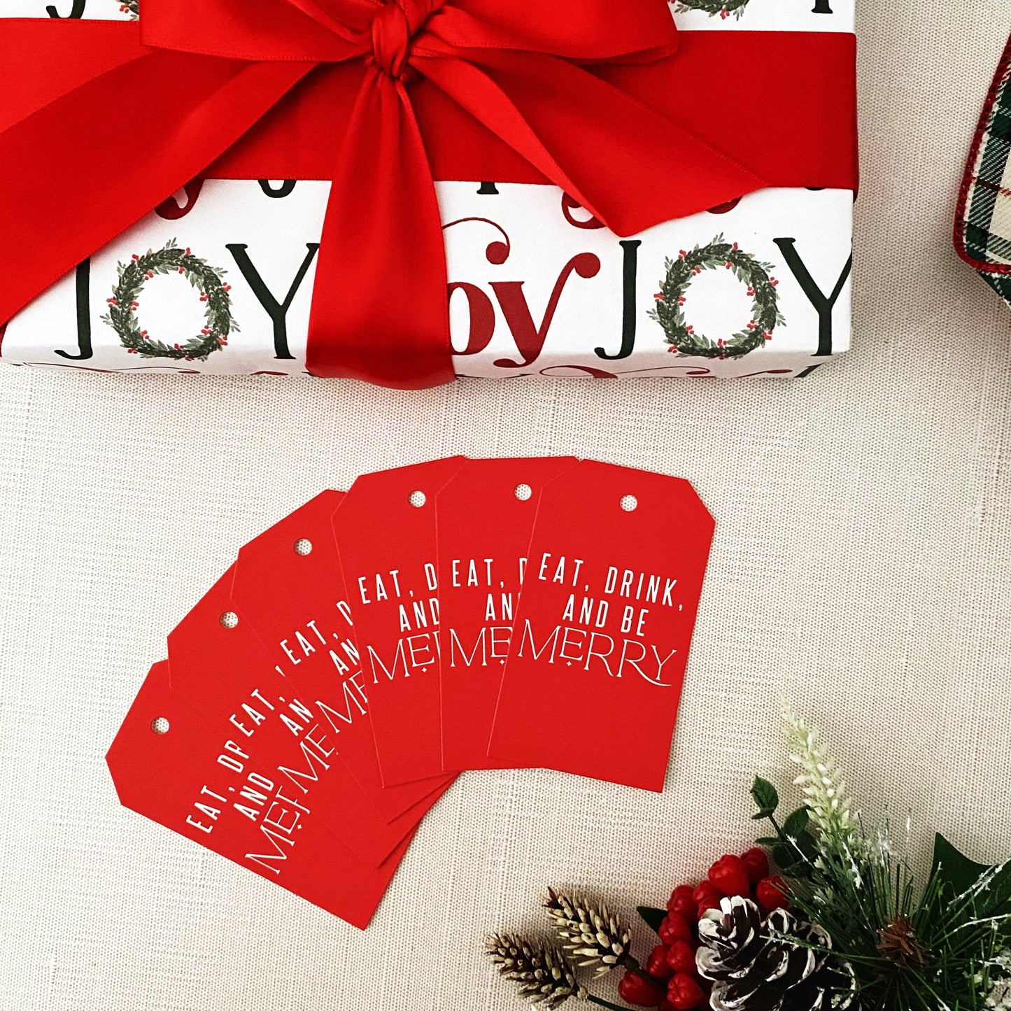 Eat Drink and Be Merry Christmas Gift Tags