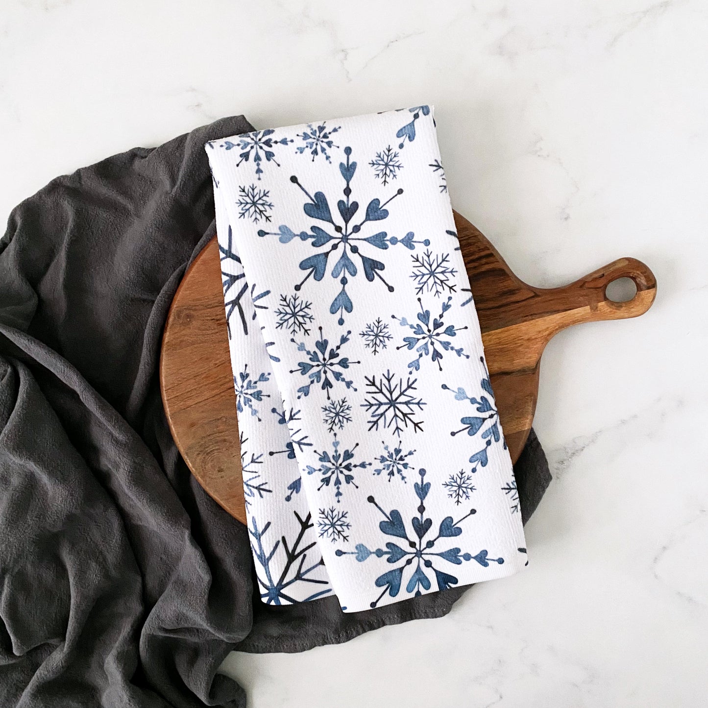 Blue Snowflake Decorative Kitchen Towel