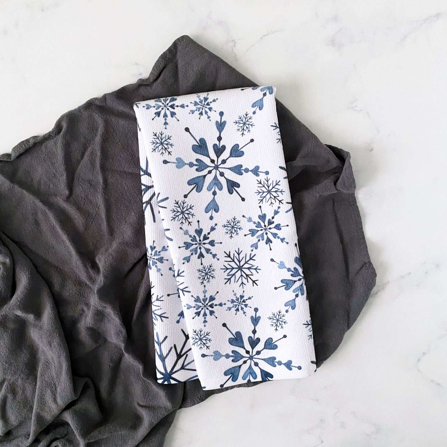 Blue Snowflake Decorative Kitchen Towel